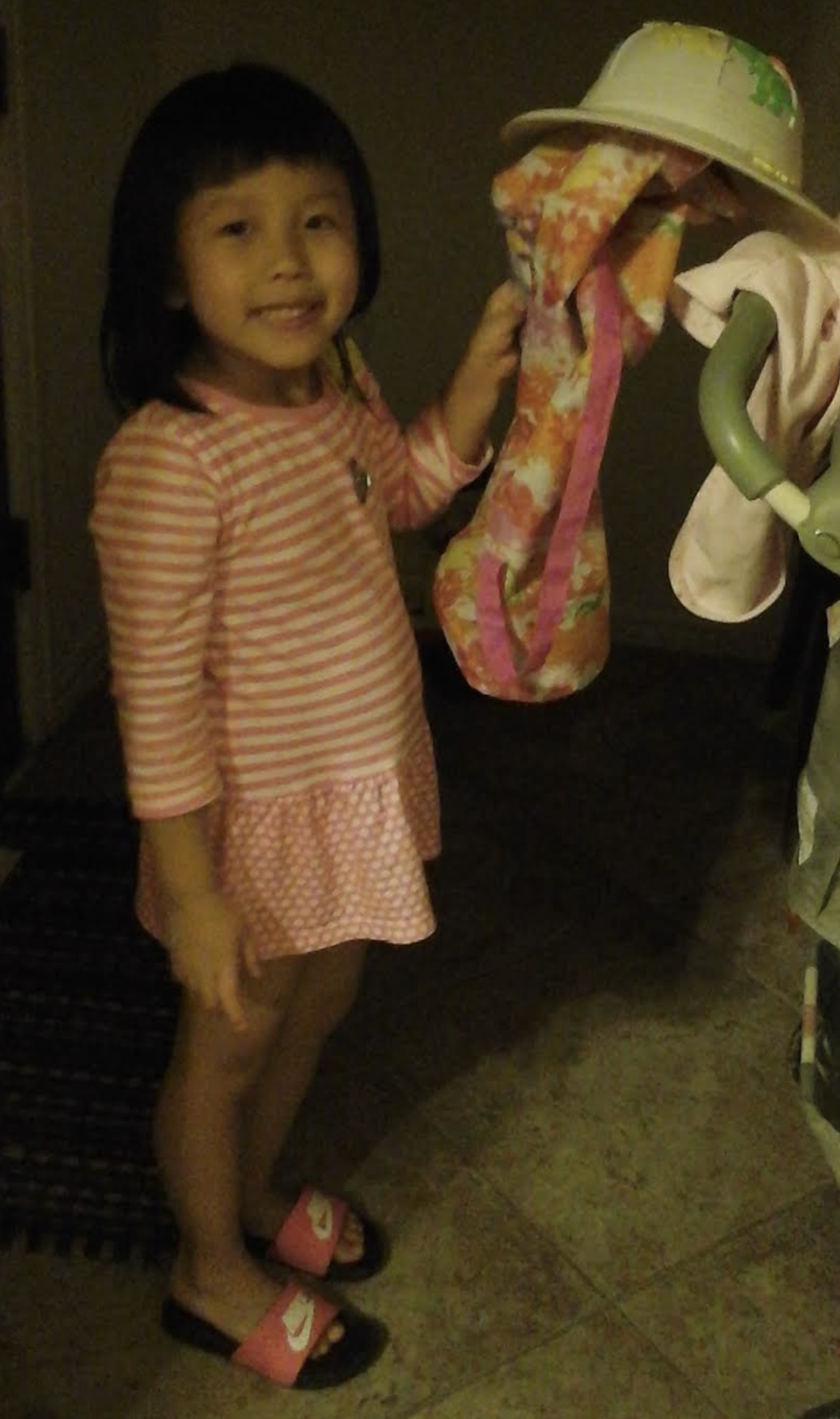 Younger Jenna Li in a dress