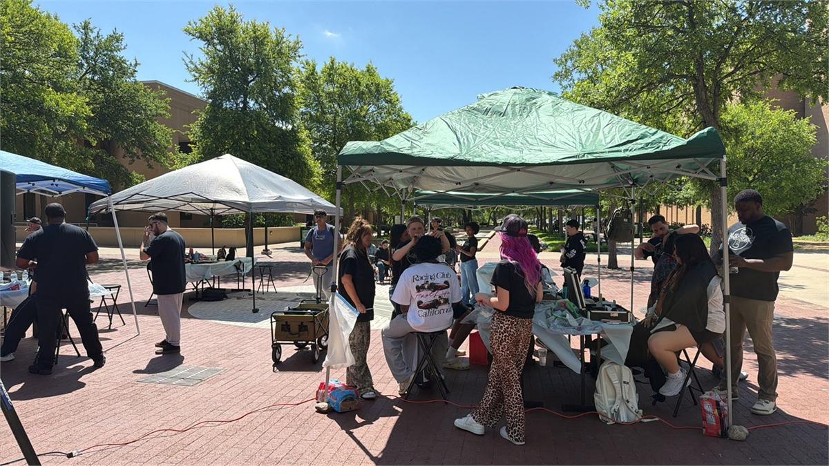Shear Kindness outdoor donation setup